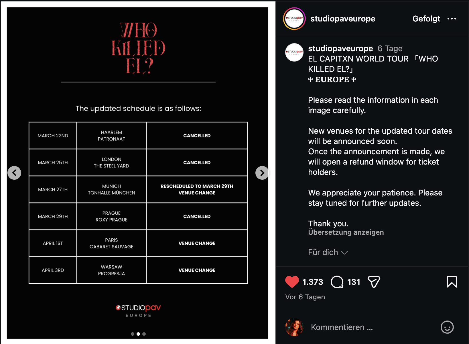 EL CAPITXN - Who killed El? Tour kommt nach München EL CAPITXN in München
