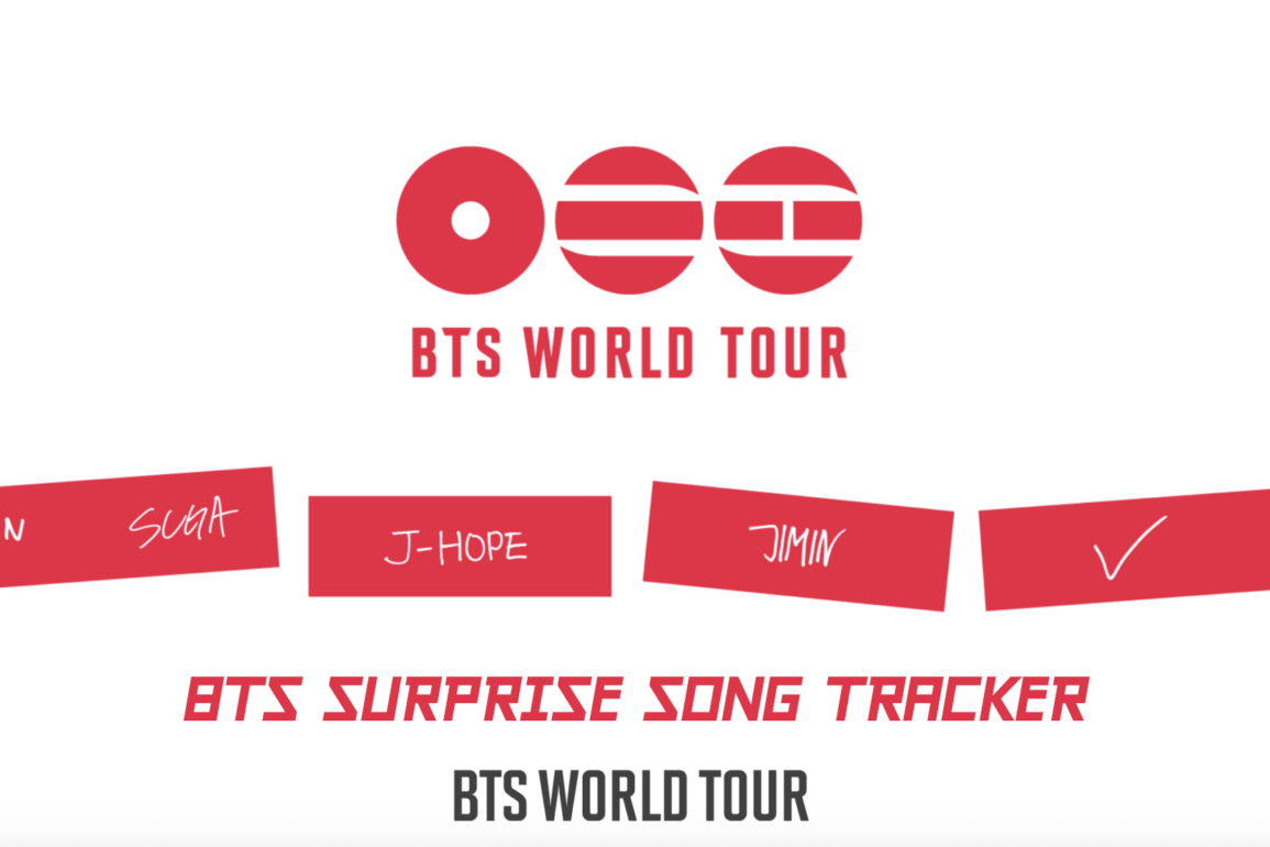 BTS Surprise Song Tracker of ARIRANG World Tour 2026