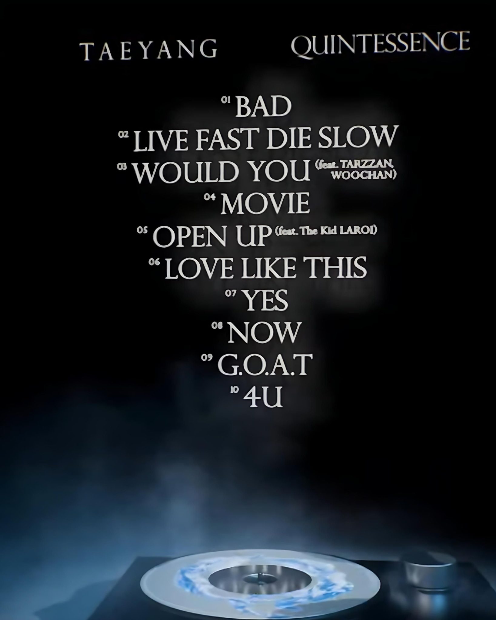 Taeyang Tracklist Quintessance