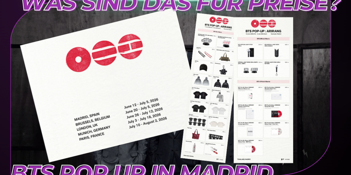 BTS POP UP MADRID Preisliste