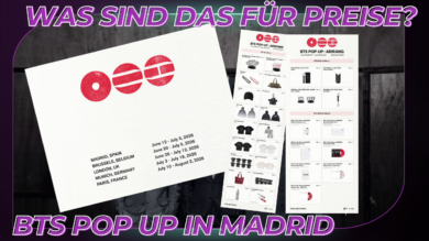 BTS POP UP MADRID Preisliste