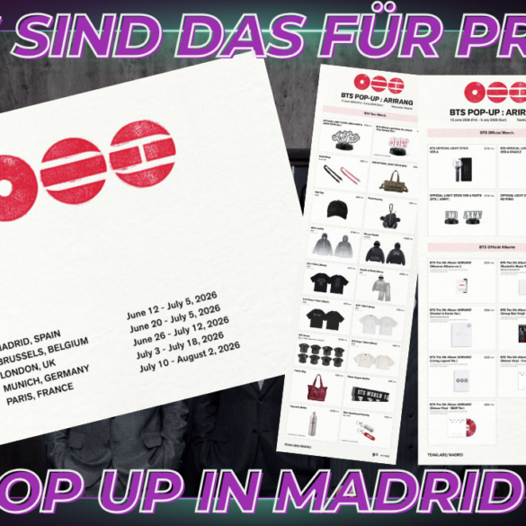BTS POP UP MADRID Preisliste