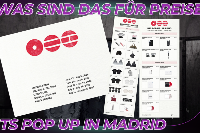 BTS POP UP MADRID Preisliste
