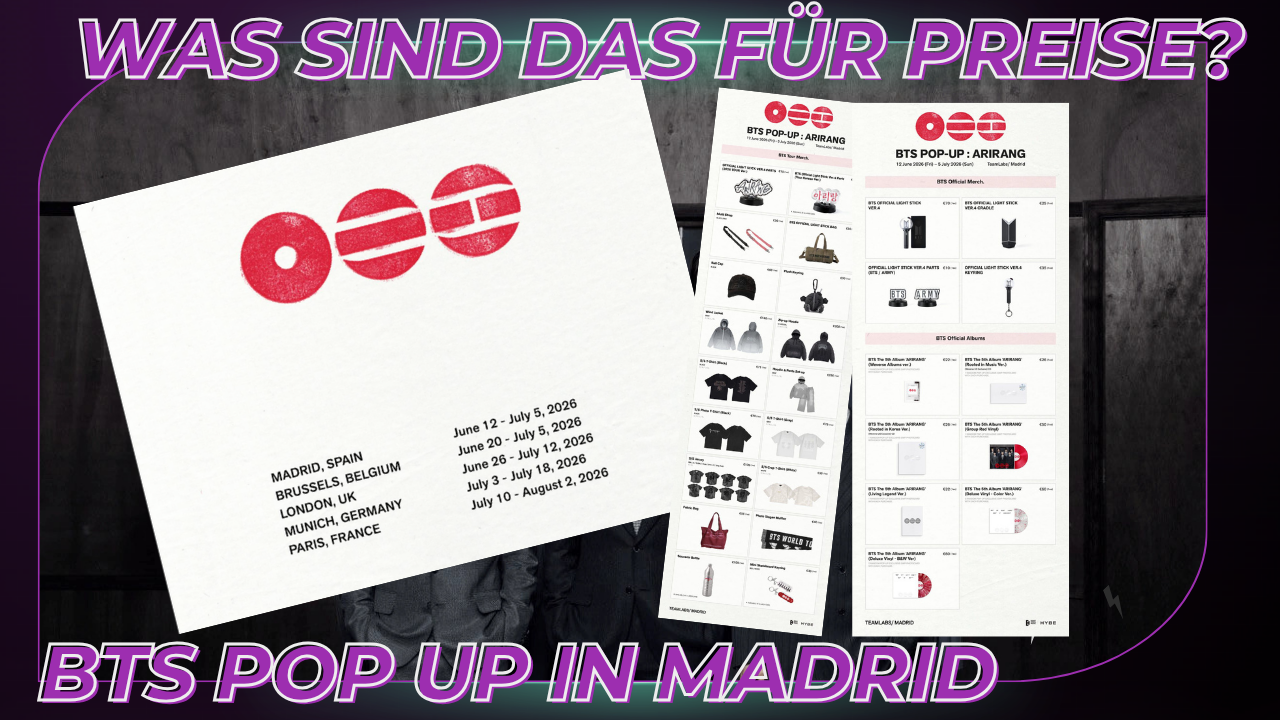 BTS POP UP ARIRANG MADRID Preisliste
