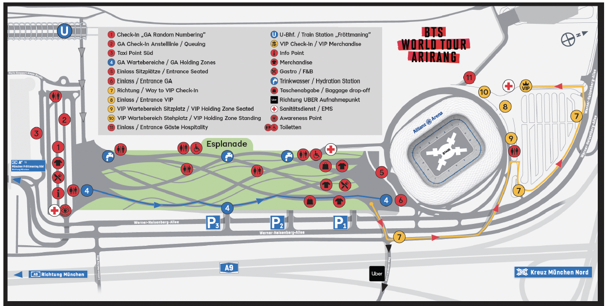 Allianz Arena Map - BTS ARIRANG TOUR