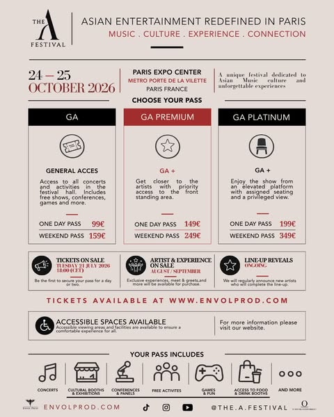 The A Festival in Paris - Alle Ticketinformationen