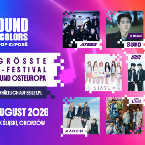 ATEEZ, TAEMIN, SUHO, iKON und STAYC live an einem Wochenende: Alle Infos zum Sound in Colors K-POP EXPOSÉ am 15. und 16. August 2026 in Chorzów, Polen.